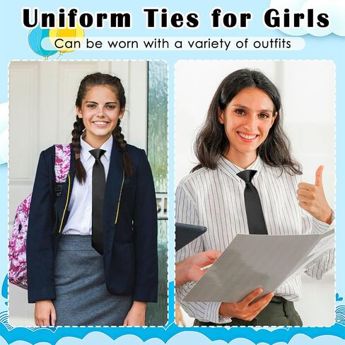 Clip on Ties for Boys Black Red 14" School Solid Color Pre-tied Kids Necktie for Graduation Shirt Uniforms Casual in Saudi Arabia