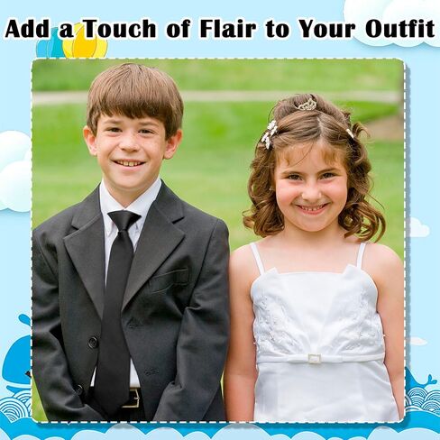 Clip on Ties for Boys Black Red 14" School Solid Color Pre-tied Kids Necktie for Graduation Shirt Uniforms Casual in Saudi Arabia
