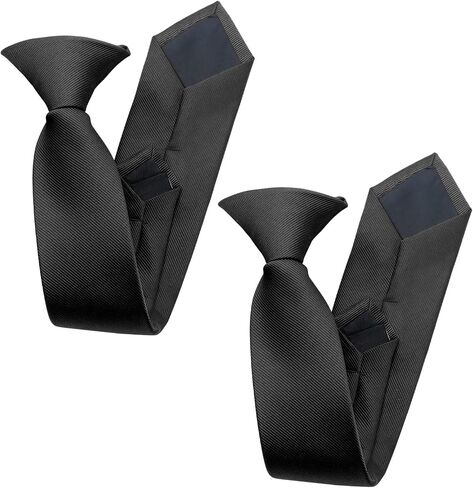 Clip on Ties for Boys Black Red 14" School Solid Color Pre-tied Kids Necktie for Graduation Shirt Uniforms Casual in Saudi Arabia