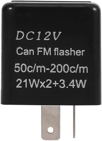 قابلة للتعديل LED Flasher ، 2 دبوس LED لمبة الإشارات مرحل الملاهي ، وسرعة 12V LED ترحيل الإلكترونية Flasher لمعظم الدراجات النارية (أسود) in Kuwait