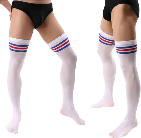 2 Pairs Men's Sissy Over Knee Socks, Femboy Thigh High Stockings, for Cross-dressing Exploring your feminine side. in Saudi Arabia