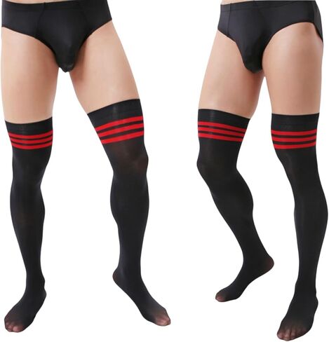 2 Pairs Men's Sissy Over Knee Socks, Femboy Thigh High Stockings, for Cross-dressing Exploring your feminine side. in Saudi Arabia