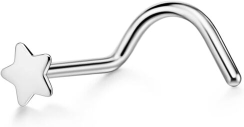 FANSING 20g Corkscrew Nose Ring Studs - 20 Gauge Star Nose Screw Studs, Surgical Steel Nosescrew for Women & Men - Nostril Piercing Jewelry in Saudi Arabia