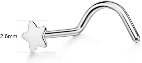 FANSING 20g Corkscrew Nose Ring Studs - 20 Gauge Star Nose Screw Studs, Surgical Steel Nosescrew for Women & Men - Nostril Piercing Jewelry in Saudi Arabia