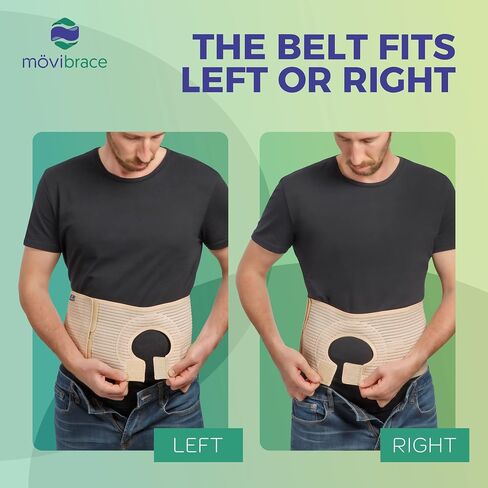 Movibrace Abdominal Ostomy Belt for Post-Operative Care after Colostomy or Ileostomy Surgery Abdomen (Large), Black in Kuwait