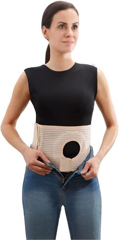 Movibrace Abdominal Ostomy Belt for Post-Operative Care after Colostomy or Ileostomy Surgery Abdomen (Large), Black in Kuwait