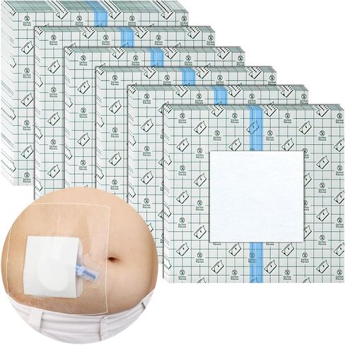 Waterproof Dialysis Catheter Shower Cover | 10x10 Inch Shower Protector with Non-Stick Center Pad | PICC Line Bandage Patch Dressing Wounds Chest Port PD Peritoneal Dialysis Accessories (Pack of 25) in Kuwait