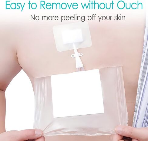 Waterproof Dialysis Catheter Shower Cover | 10x10 Inch Shower Protector with Non-Stick Center Pad | PICC Line Bandage Patch Dressing Wounds Chest Port PD Peritoneal Dialysis Accessories (Pack of 25) in Kuwait