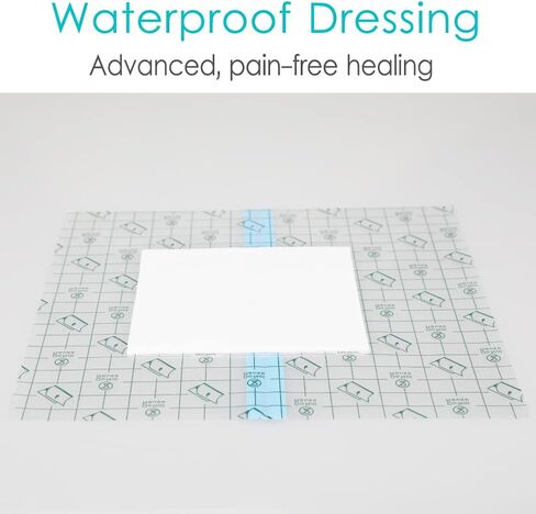 Waterproof Dialysis Catheter Shower Cover | 10x10 Inch Shower Protector with Non-Stick Center Pad | PICC Line Bandage Patch Dressing Wounds Chest Port PD Peritoneal Dialysis Accessories (Pack of 25) in Kuwait