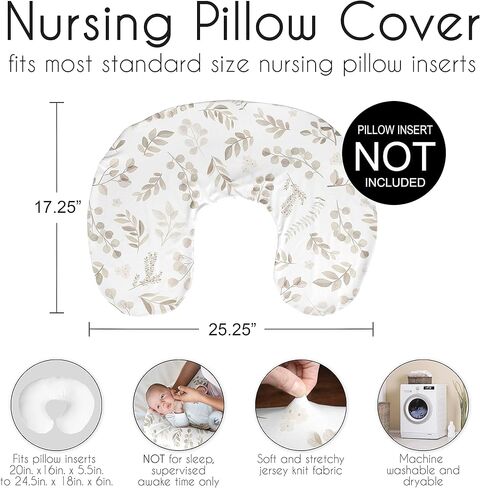 Sweet Jojo Designs Boho Wildflower Vintage Floral Girl Nursing Pillow Cover Baby Breastfeeding Slipcover Infant Newborn Nursery Bottle Breast Feeding Pillowcase Pillow NOT Included Bohemian Farmhouse in Saudi Arabia