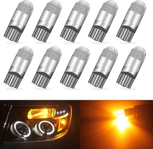 UNXMRFF 194 LED Bulbs Amber/Yellow, T10 W5W 2825 168 LED Bulbs 3030 Chips 2-SMD 194 Bulb Replacement for 12V License Plate Light, Dome Map Light, Side Marker Light, Courtesy Light Bulbs, Pack of 10 in Saudi Arabia