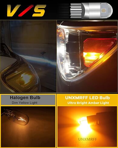 UNXMRFF 194 LED Bulbs Amber/Yellow, T10 W5W 2825 168 LED Bulbs 3030 Chips 2-SMD 194 Bulb Replacement for 12V License Plate Light, Dome Map Light, Side Marker Light, Courtesy Light Bulbs, Pack of 10 in Saudi Arabia