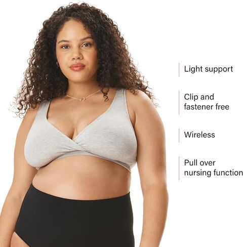 Motherhood Maternity Women's Soft Cotton Spandex Wrap Front Maternity & Nursing Sleep Bralette Bra S-3x in Saudi Arabia