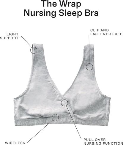 Motherhood Maternity Women's Soft Cotton Spandex Wrap Front Maternity & Nursing Sleep Bralette Bra S-3x in Saudi Arabia