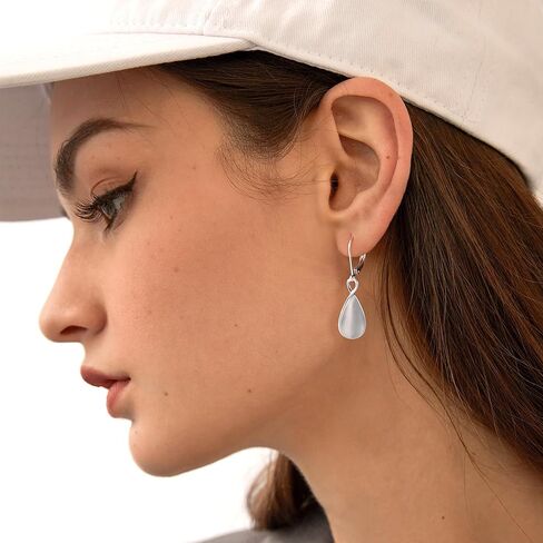 925 Sterling Silver Teardrop Dangle Earrings for Women Leverback Drop Dangle Earrings Jewelry Hypoallergenic Sterling Silver Teardrop Earring for Women Gifts in Saudi Arabia