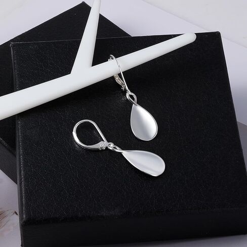 925 Sterling Silver Teardrop Dangle Earrings for Women Leverback Drop Dangle Earrings Jewelry Hypoallergenic Sterling Silver Teardrop Earring for Women Gifts in Saudi Arabia
