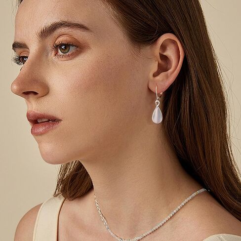 925 Sterling Silver Teardrop Dangle Earrings for Women Leverback Drop Dangle Earrings Jewelry Hypoallergenic Sterling Silver Teardrop Earring for Women Gifts in Saudi Arabia