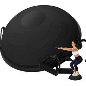 DrfzCa Half Balance Ball, 23 Inch Balance Ball Trainer with Foot Pump for Improving Balance Core Strength and Fitness, Balance Balls Perfect for Home Gym Workout Use