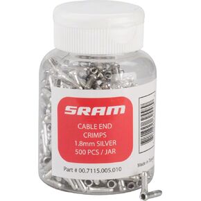 SRAM Cable End Crimps 1.8mm, 500-Count Jar