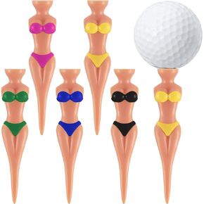 15 Pieces Funny Golf Tees Lady Girl Golf Tees, 76 mm/ 3 Inch Plastic Pin up Golf Tees, Home Women Golf Tees for Golf Training Accessories Uncle Father Present Men Gift Bachelor Party