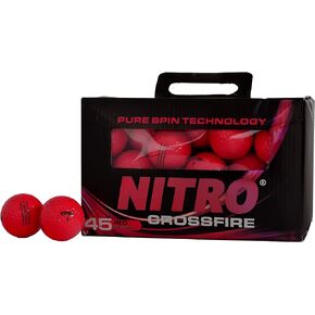 Nitro Crossfire 45 Golf Balls, 45- Pack - Red