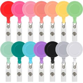 JANYUN 50 Pcs Retractable Badge Reel Clips Holder for Hanging ID Card Name Key Chain (Black)