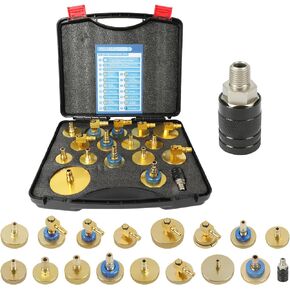 17 PCS Brake Bleeder Adapter Set with Quick Connector Brake Master Cylinder Bleeder Kit, Brake Bleeder Kit Aluminum Master Cylinder Adapter Set Compatible with Mercedes BMW Audi Tesla Ford Jeep, etc