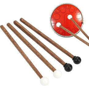 Steel Tongue Drum Mallet, 16.5cm / 6.5in 4Pcs Steel Tongue Drum Mallet Children ' s Rubber Drumstick Percussion Instrument Parts Steel Tongue Drum Accessories Set for Child Drummers and Practitioners
