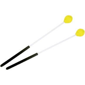 Marimba Mallets,1 Pair of Yarn Head Glass Handle Marimba Hammer Beginner(Yellow)