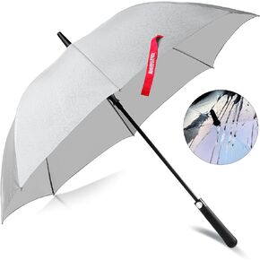 Reflective Umbrella Windproof Large Umbrella for Rain 48" Arc Automatic Open for 2 Persons Wind Resistant Big Golf Umbrellas Stick Umbrella for Men Women