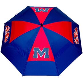 Team Golf NCAA 62" Golf Umbrella with Protective Sheath, Double Canopy Wind Protection Design, Auto Open Button