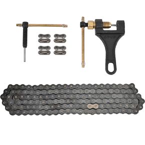 Motorcycle 420 Standard Roller Chain 132 Link + Chain Breaker for 50cc 70cc 90cc 110cc 125cc Dirt Pit Bike ATV Quad Go Kart Scooter Mini Bike