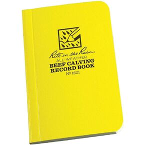 Rite in the Rain Weatherproof Beef Calving Record Notebook, 3" x 4 5/8", Yellow Cover (No. 1621)
