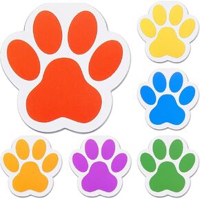 Chinco 24 Pcs Dog Paw Party Favors Puppy Paw Print Note Pads Dog Party Pocket Notepads Filled Notebooks for Birthday Gifts Kids Classroom Supplies, 6 Colors