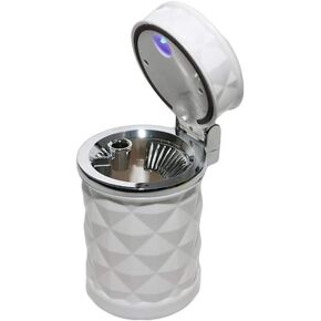 Car Cupholder Travel Ashtray, Protable Auto Vehicle Car Cigarette Ashtray with Blue LED Cool Light Indicator Self-Extinguishing Ashtray Fit Most Car Cup Holder 1Pack