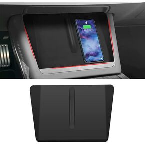 Jaronx Compatible with 2024 2023 2022 2021 Tesla Model X/S Wireless Charging Silicone Mat, Anti-Slip Mat for Model S/X Plaid/Long Range Phone Charging Console, Wireless Charger Panel Protection Cover