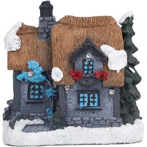 Christmas Village Houses, Winter Snow Christmas Village Building Light Up Battery Operated for Indoor Christmas Decorations and Christmas Village Display
