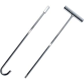 32 inches 5th Wheel pin Puller Hook Solid Steel Chrome Plated Wheel pin Puller Stick