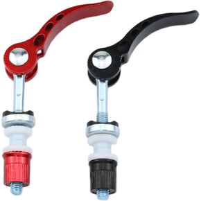 Bike Seat Clamp Bicycle Seat Quick Release Clip Bar Bike Seat Clamp Bolt M6*65 (Black and Red Each) -2PCS