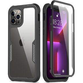 FUNMIKO for iPhone 13 Pro Max Case with Screen Protector,Mili-Grade Heavy Duty Protection Pass 21ft. Drop Tested Slim-fit Clear Protective Phone Case for Apple iPhone 13 Pro Max 6.7" Lavender Purple