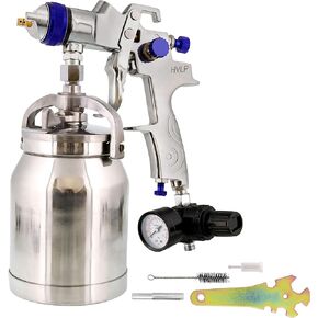 TCP Global Brand HVLP Spray Gun with Cup & 1.8mm Needle & Nozzle Professional Series for Auto Paint, Primer & Topcoat Lacquer Applications One Year Warranty