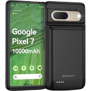 NEWDERY Battery Case for Google Pixel 7 6.3", 10000mAh Powerful Rechargeable Charging Case, Extended Backup Charger Case for Google Pixel 7 5G (NOT for Pixel 7 Pro)