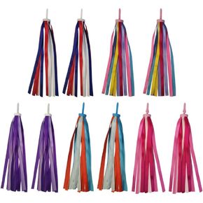 5 Pair Bicycle Tassel Ribbon Handlebar Streamers Colorful Bicycle Grips Tassel Decoration Accessories for Bicycle Motorbike Scooter