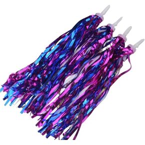 2 Pairs 12'' Kids Bicycle Grips Sparkle Tassel Ribbon Bike Accessories Colorful Handlebar Streamers Bike Bicycle Trike Baby Carrier Decoration Christmas Birthday Gift