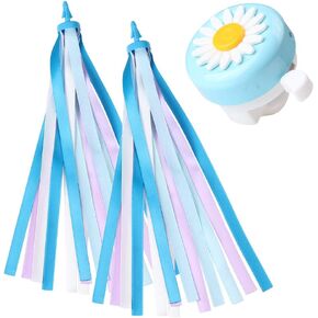 Girl's Bike Bell + Streamer Set, Kid's Bike Bell with Streamers Children's Bike Accessory Gift Set for Bicycle Front Handlebar