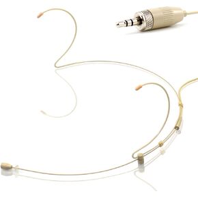 YPA MM1-C4SE Lite Professional Mini Headset Mic - 3.5mm Screw Lock for SENNHEISER Wireless Microphone Beige