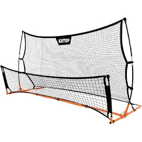 Soccer Training Rebounder Net, 2-in-1 Soccer Goal Net with Heavy Duty All-Weather Metal Frame, for Volleyball, Passing and Penalty Kick Training