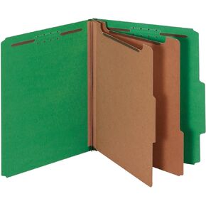 Office Depot Classification Folders, 2 1/2in. Expansion, Letter Size, 2 Dividers, Light Green, Pack of 5, OM01742