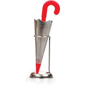 RSVP International Novelty Loose Leaf Tea Infuser/Strainer Includes Drip Stand, Umbrella/Stand, 1.25 x 5"