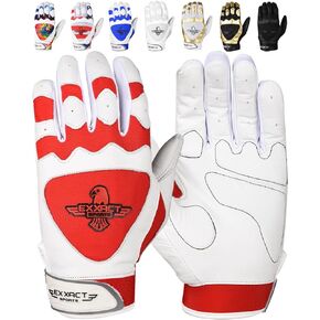 Exxact Sports Padded Baseball Batting Gloves for Men with Gel Padding Protection, Softball Batting Gloves for Women, Mens Batting Gloves for Baseball